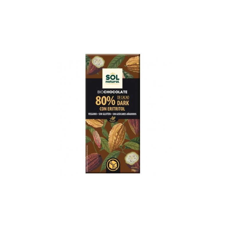XOCOLATA 80% AMB ERITRITOL BIO 70GR